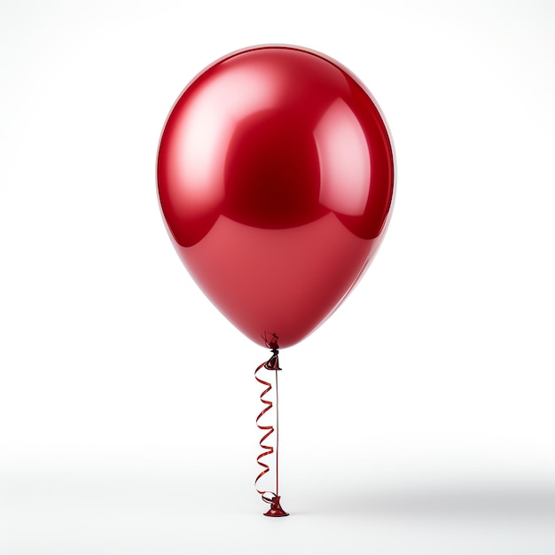 Um balão vermelho com uma fita