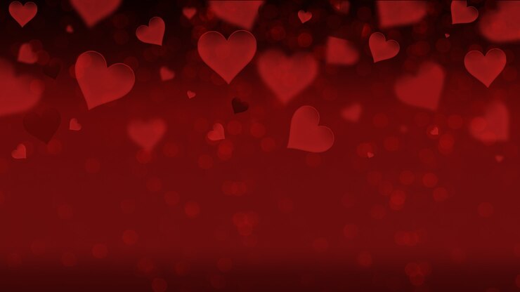 Foto um banner de cartaz para vendas e descontos com uma imagem simples de corações em um fundo vermelho, amor, despedida de solteira, casamento.