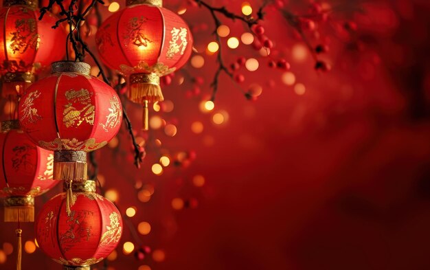 Um banner festivo do Ano Novo Chinês com charme tradicional