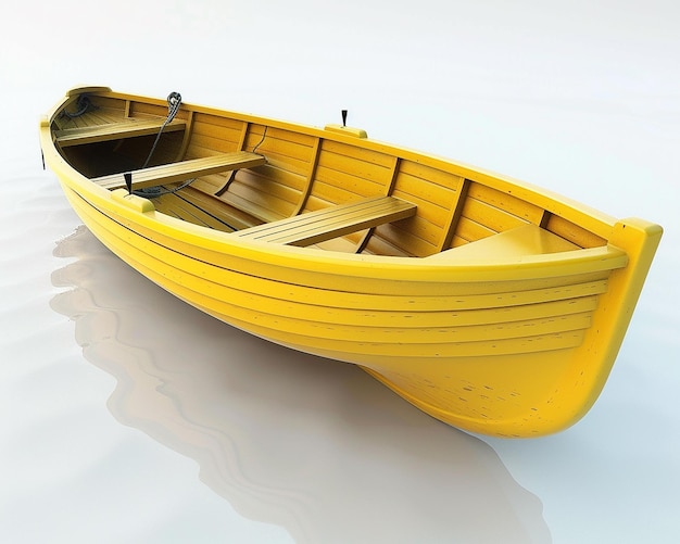um barco amarelo com a palavra remo do lado