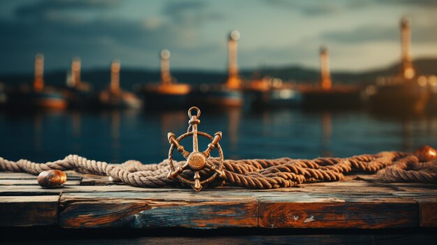 Foto um barco de madeira no antigo cais.