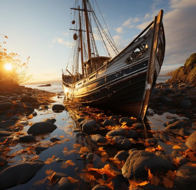 Foto um barco enorme.