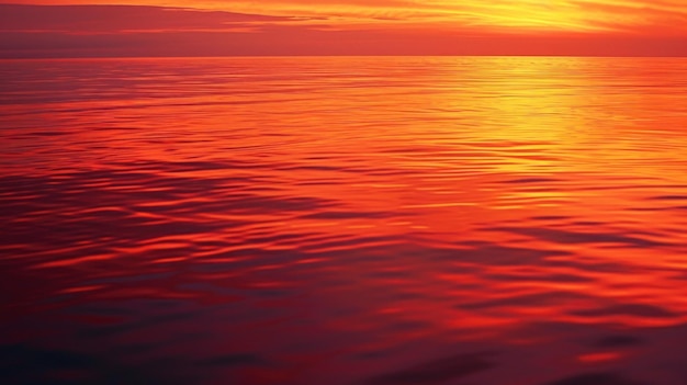 Foto um barco está a navegar na água ao pôr do sol.