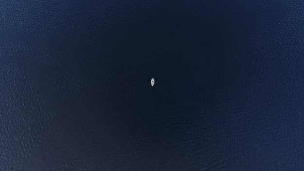Um barco solitário no meio do oceano 3D Render