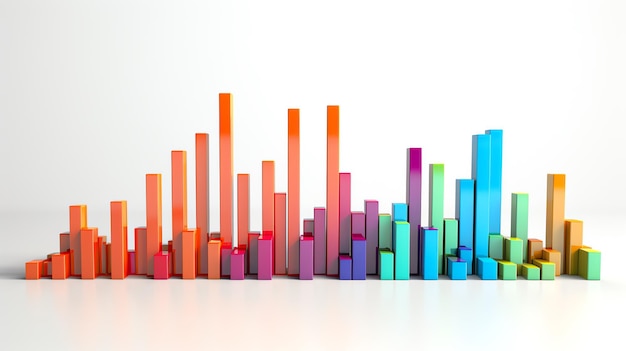 um barras coloridas de cores diferentes