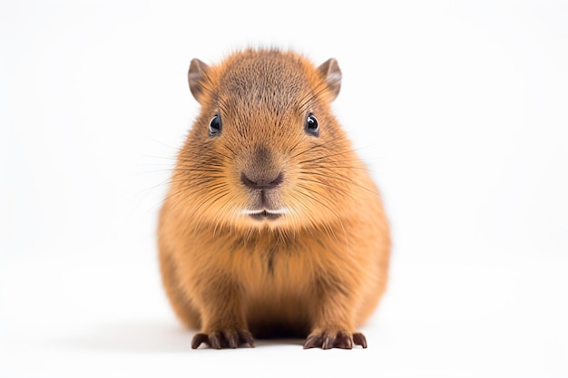 Um bebê Capivara com fundo branco