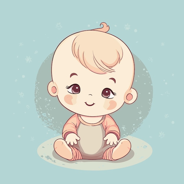 Foto um bebê com um cabelo loiro