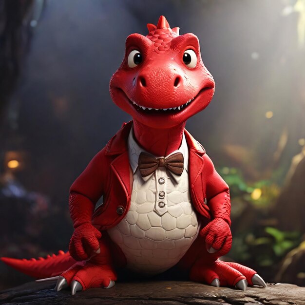 um bebê dinossauro com com um grande Leonardo ai geração