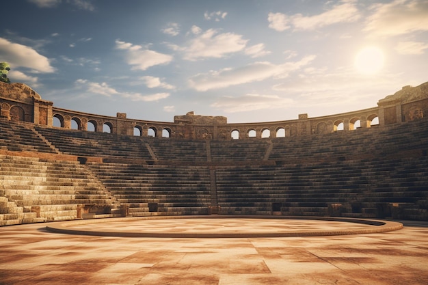 Foto um belo anfiteatro grego antigo preservado 00004 02