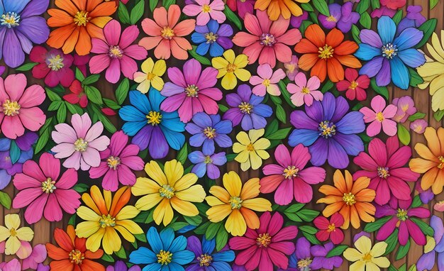 Foto um belo buquê de flores com um fundo de aquarela sonhoso e vibrante