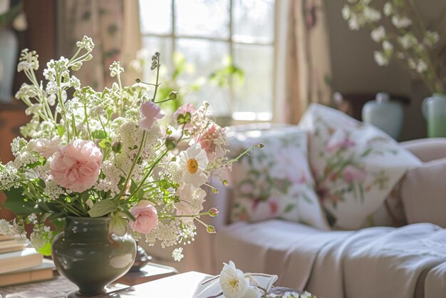 Um belo buquê de flores em vaso Arranjo floral