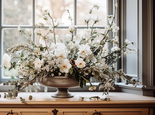 Um belo buquê de flores em vaso Arranjo floral