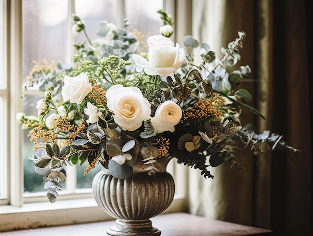 Um belo buquê de flores em vaso Arranjo floral