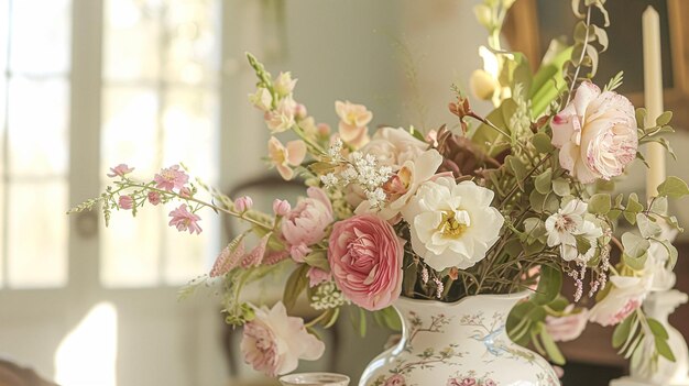 Um belo buquê de flores em vaso Arranjo floral