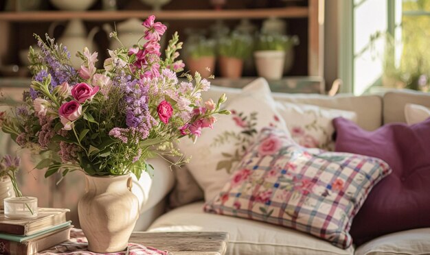 Foto um belo buquê de flores em vaso arranjo floral