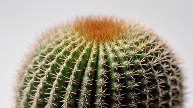 Um belo cactus verde em fundo branco.