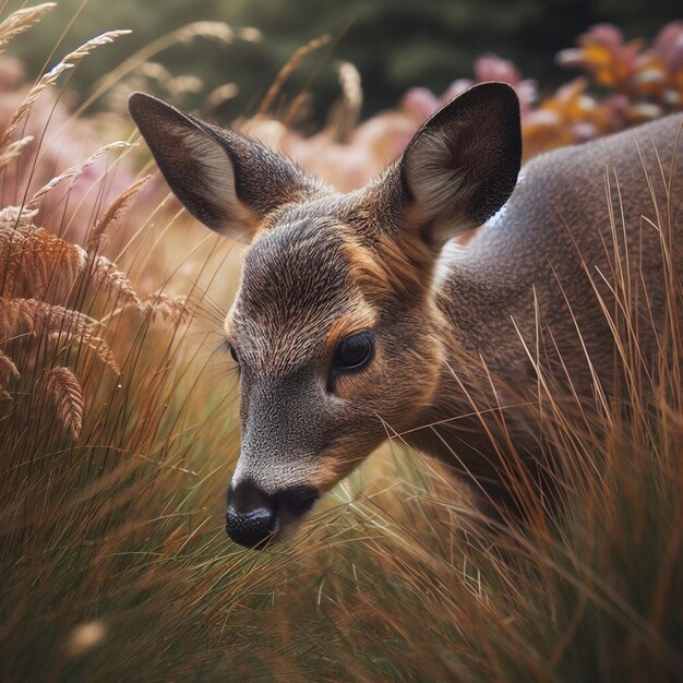 Foto um belo cervo sika.