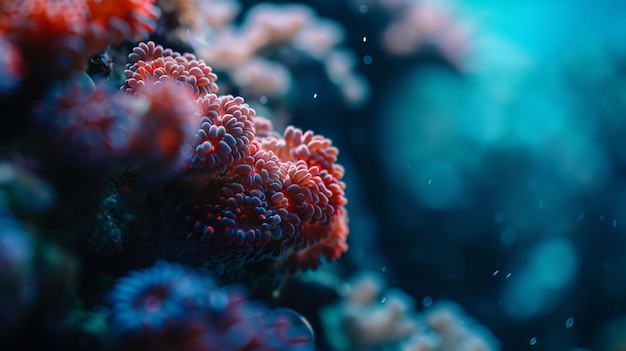 Foto um belo coral, uma cena submarina tranquila, generativa.