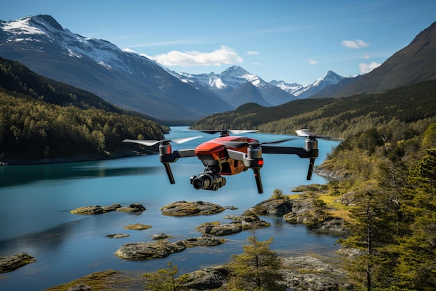 Um belo drone com paisagem montanhosa Patagônia argentina