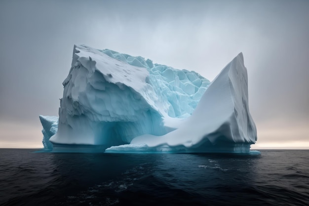 Um belo e grande Iceberg no mar da Península Antártica