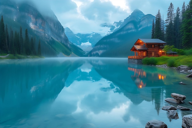 Um belo e prístino Lago Azul