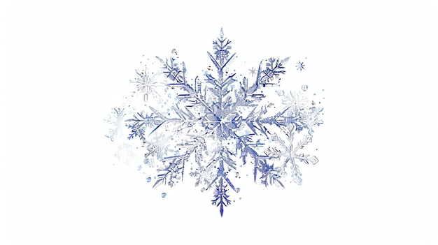Foto um belo e único floco de neve com um desenho delicado e intrincado