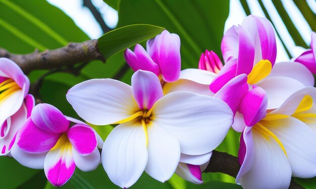 Foto um belo fundo de flores de frangipani