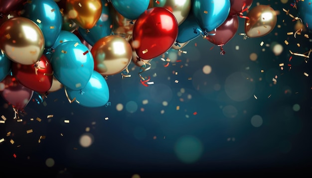 Um belo fundo festivo com balões multicoloridos