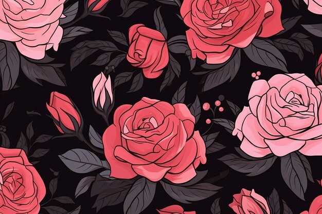 Um belo fundo floral com rosas.