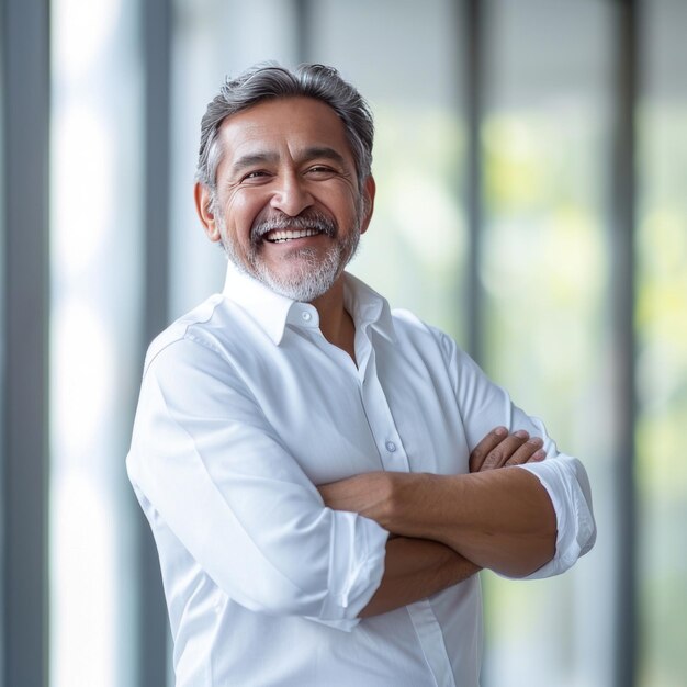 Um belo homem de negócios sorridente.