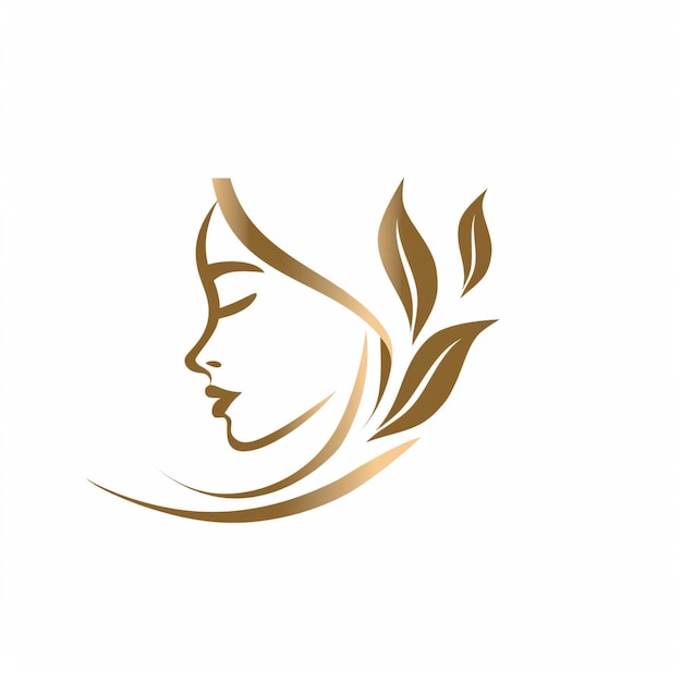 Um belo ícone de logotipo de salão de beleza em fundo branco isolado