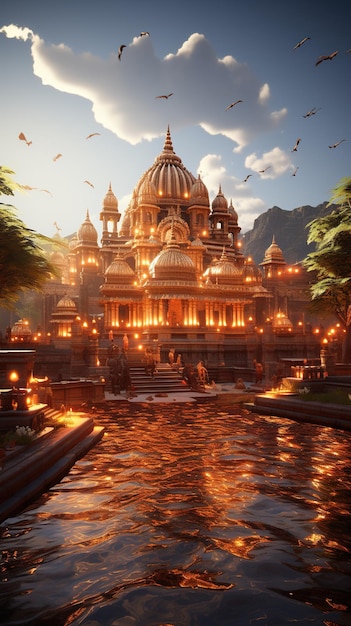 Um belo papel de parede de um templo hindu