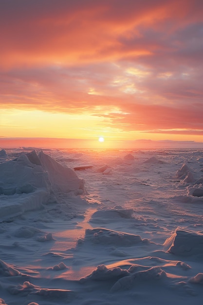 Um belo pôr do sol sobre o oceano