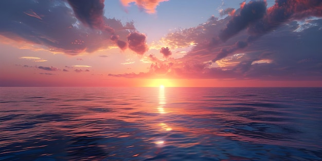 Um belo pôr-do-sol sobre uma praia tropical Um belo pór-do- sol sobre o mar