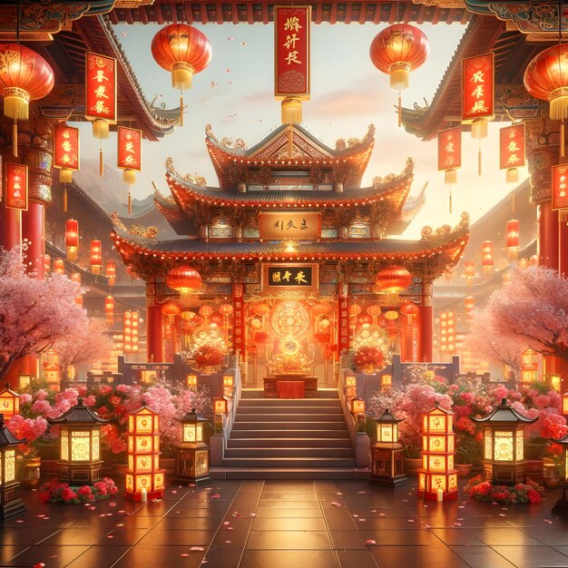 Um belo templo chinês.