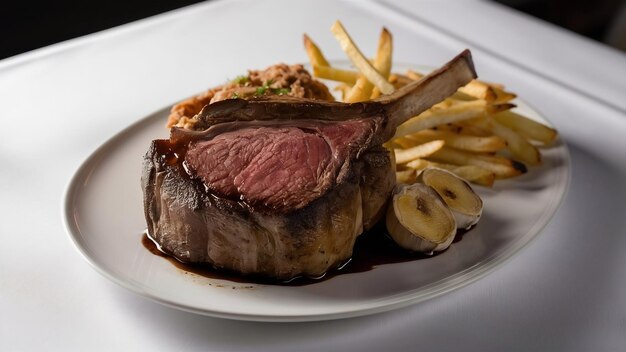 Foto um bife fresco na mesa.