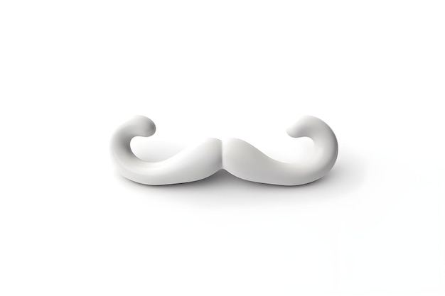 Foto um bigode branco sobre um fundo branco