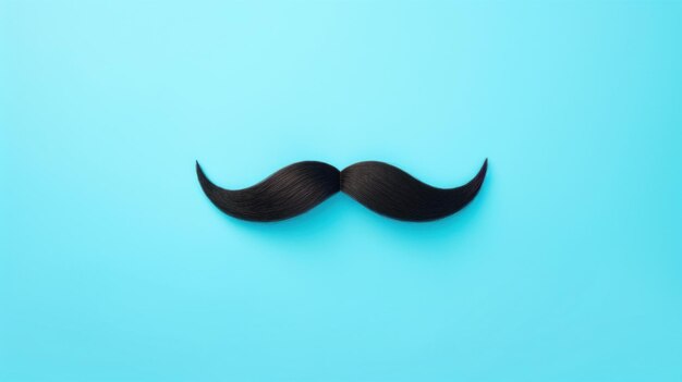 Foto um bigode contra um fundo azul brilhante