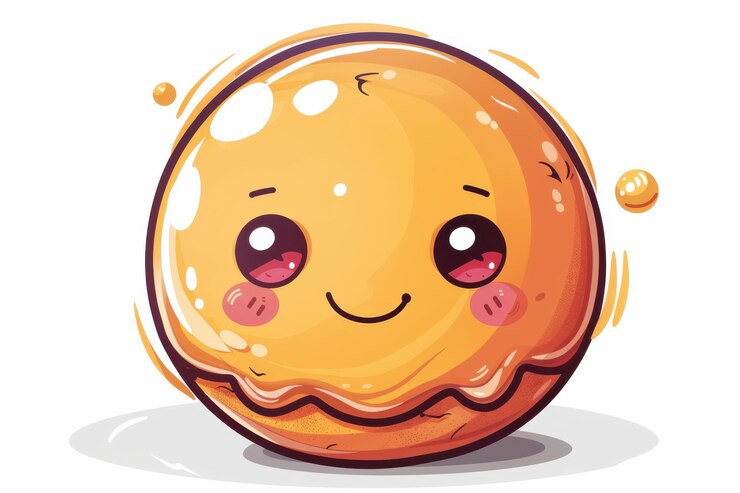 Foto um biscoito de desenho animado com um sorriso e uma expressão alegre