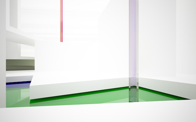 Foto um bloco de vidro com uma linha rosa na parte inferior.