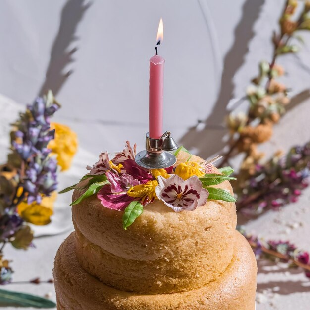 um bolo com uma vela que diz " o número 3 "