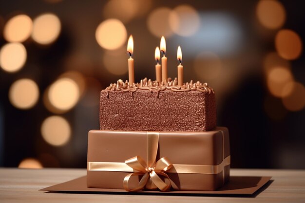 Um bolo de aniversário muito elegante e bonito.