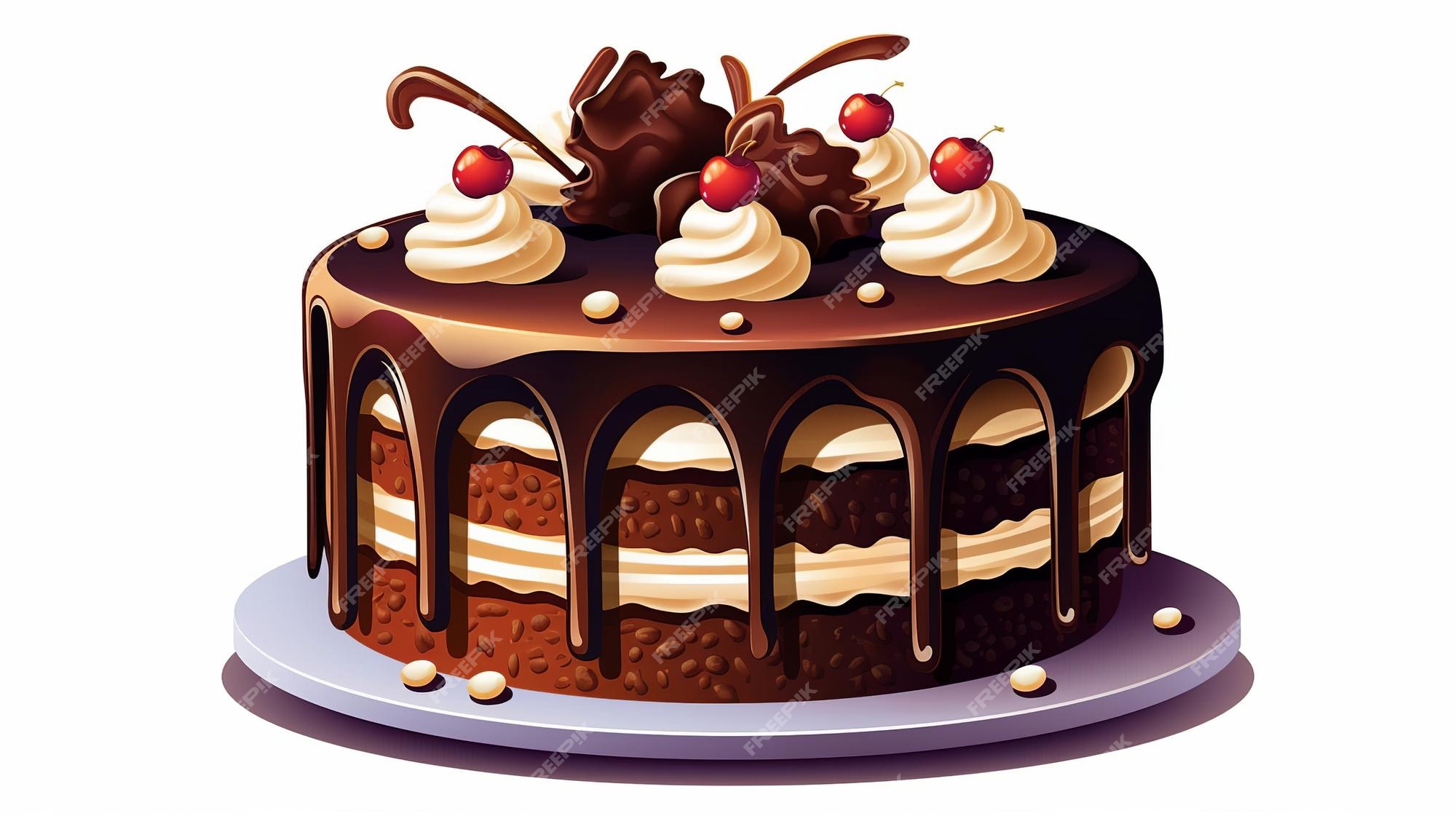 Bolo de aniversário Bolo de chocolate Glacê, Bolo de chocolate