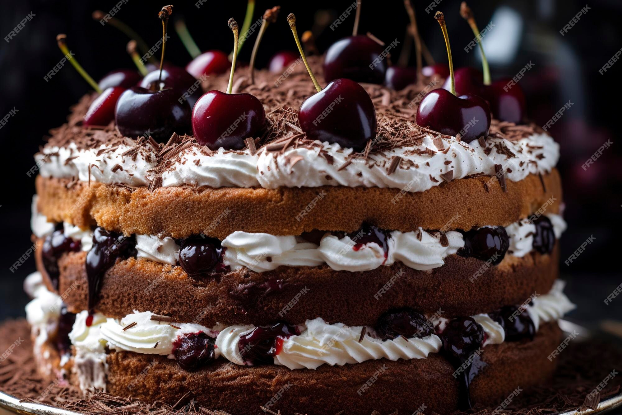 Foto de Bolos Caseiros Com Raspas De Chocolate E Creme Chantilly A