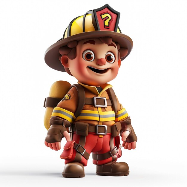 Foto um bombeiro com um chapéu de bombeiro e chapéu de firefighter