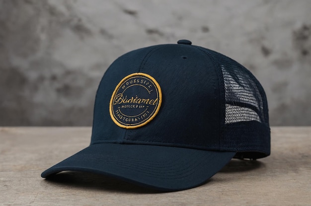um boné azul com a palavra " budweiser ".