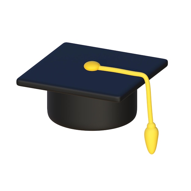 um boné de graduação com uma fita amarela