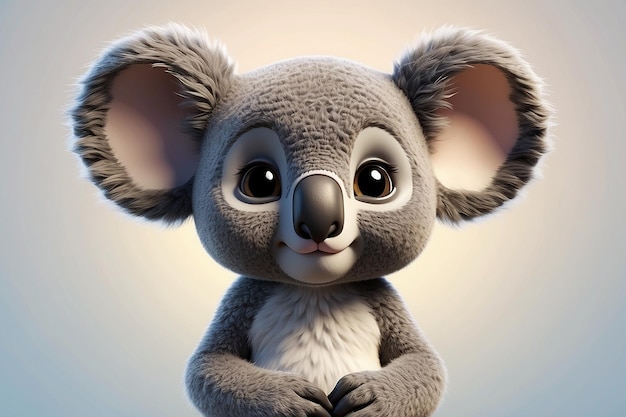 um bonito bebê adorável Koala generativo ai renderizado no estilo de crianças amigável desenho animado estilo de fantasia