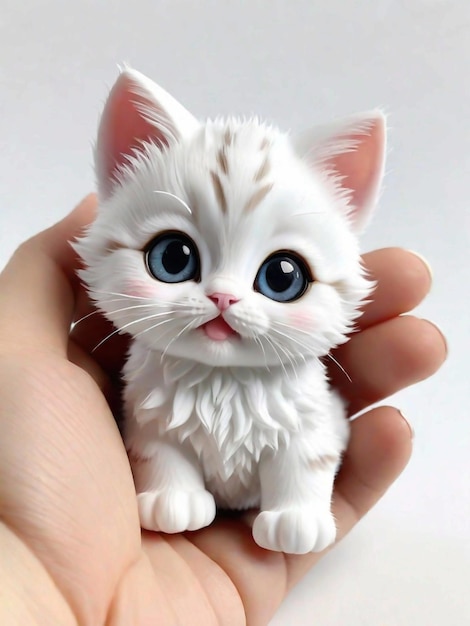 Foto um bonito kawaii pequeno gato bebê hiper-realista