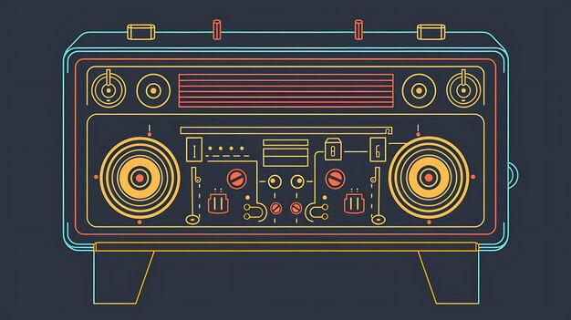 Um boombox retrostyled com um toque moderno